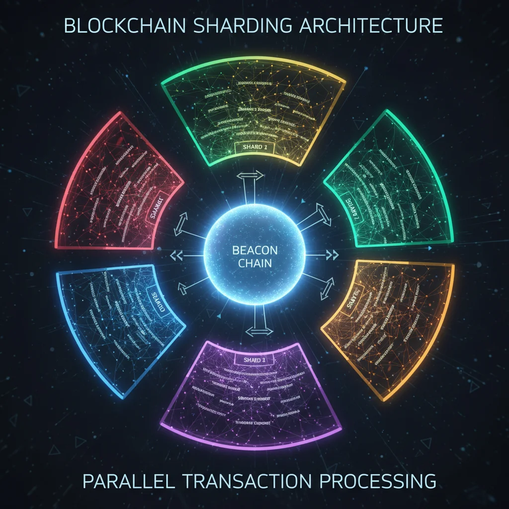 Diagram illustrating blockchain sharding for parallel transaction processing.