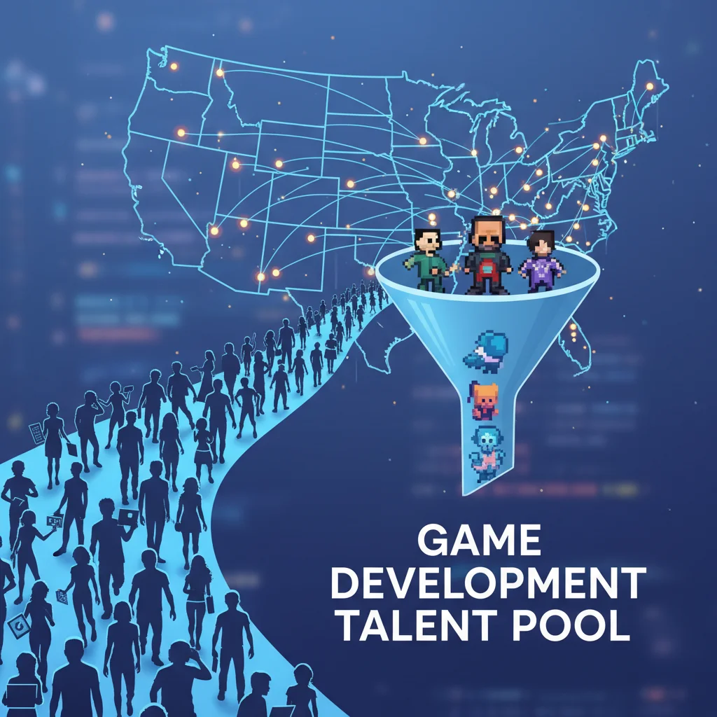 Diverse talent acquisition strategy for hybrid game development studios.