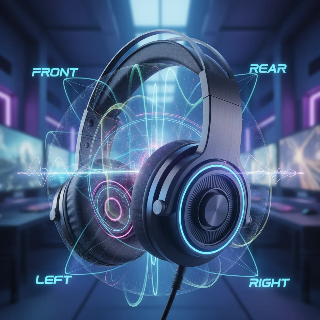 Gaming headset with 3D audio visualization