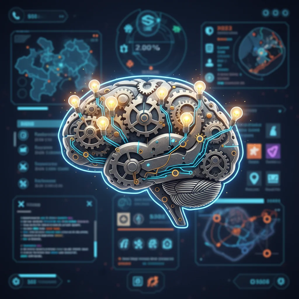 Strategic thinking and problem-solving in gaming represented by brain icon
