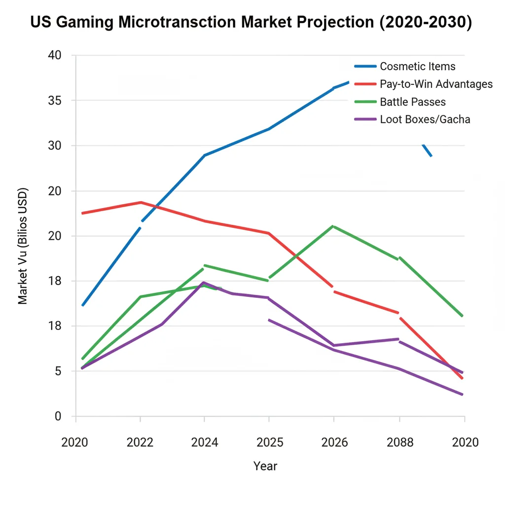 Projected microtransaction market trends in US gaming post-2025.