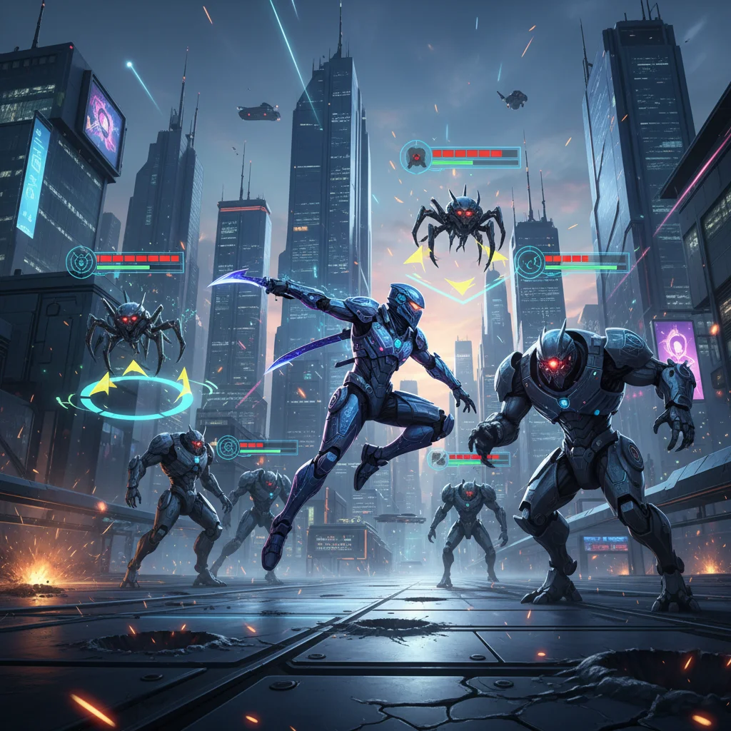 Neural Nexus combat with real-time adaptive difficulty changes.