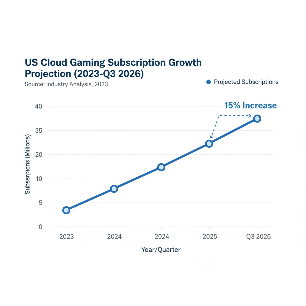 Projected growth chart for US cloud gaming subscriptions