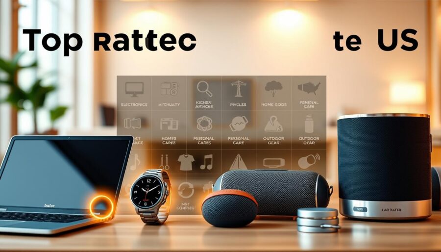 Os produtos mais bem avaliados em diferentes categorias: US